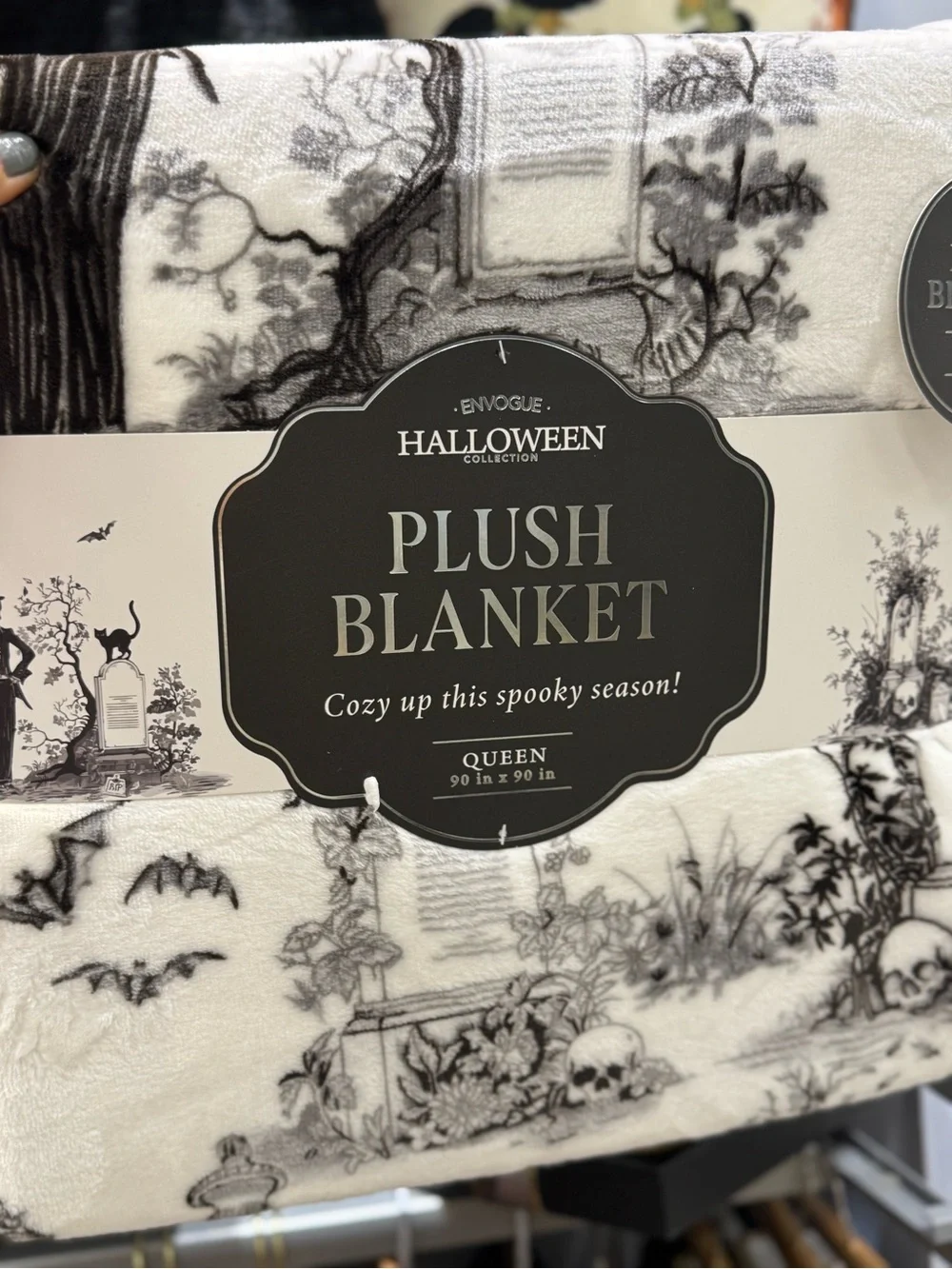 Halloween Plush Blanket - Black & White